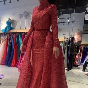 Red sparkly gown dress
